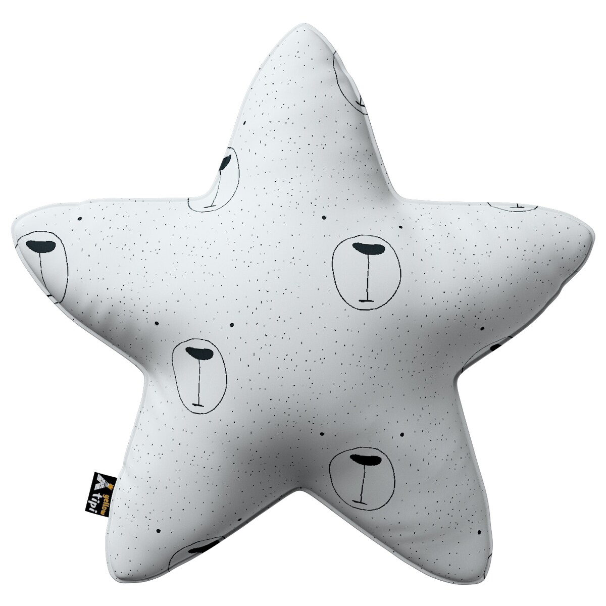 Poduszka Lucky Star, ecru-czarny, 52x15x52cm, Magic Collection