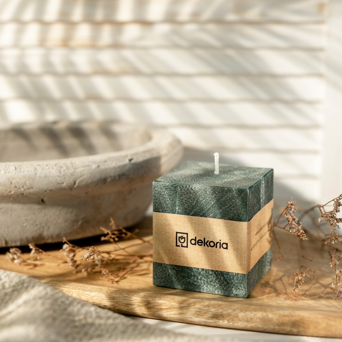 Świeca zapachowa palmowa kostka Your Happiness, 7,5x7,5x8,5 cm