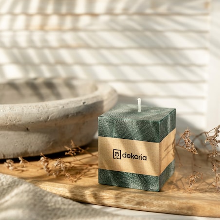 Świeca zapachowa palmowa kostka Your Happiness, 7,5x7,5x8,5 cm