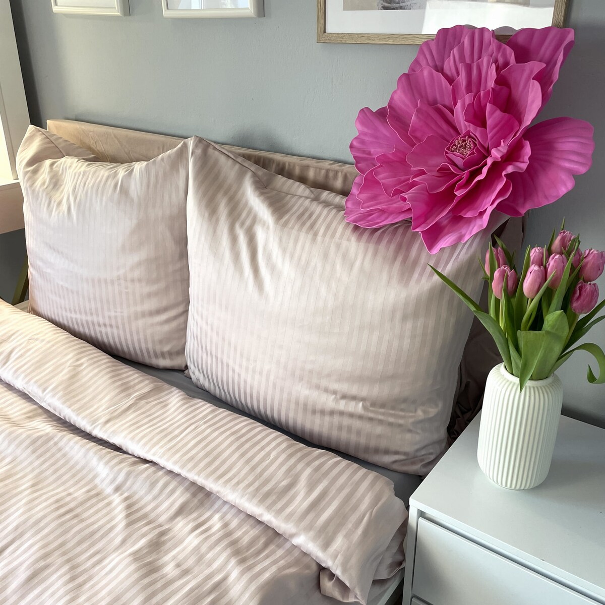 Pościel hotelowa adamaszkowa 160x200 pudrowy róż hotelowa PREMIUM