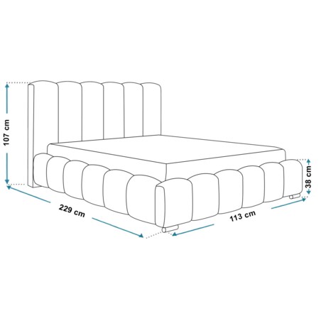 Łóżko tapicerowane 90x200 BEN 18 jednoosobowe, z pojemnikiem, boucle-szare