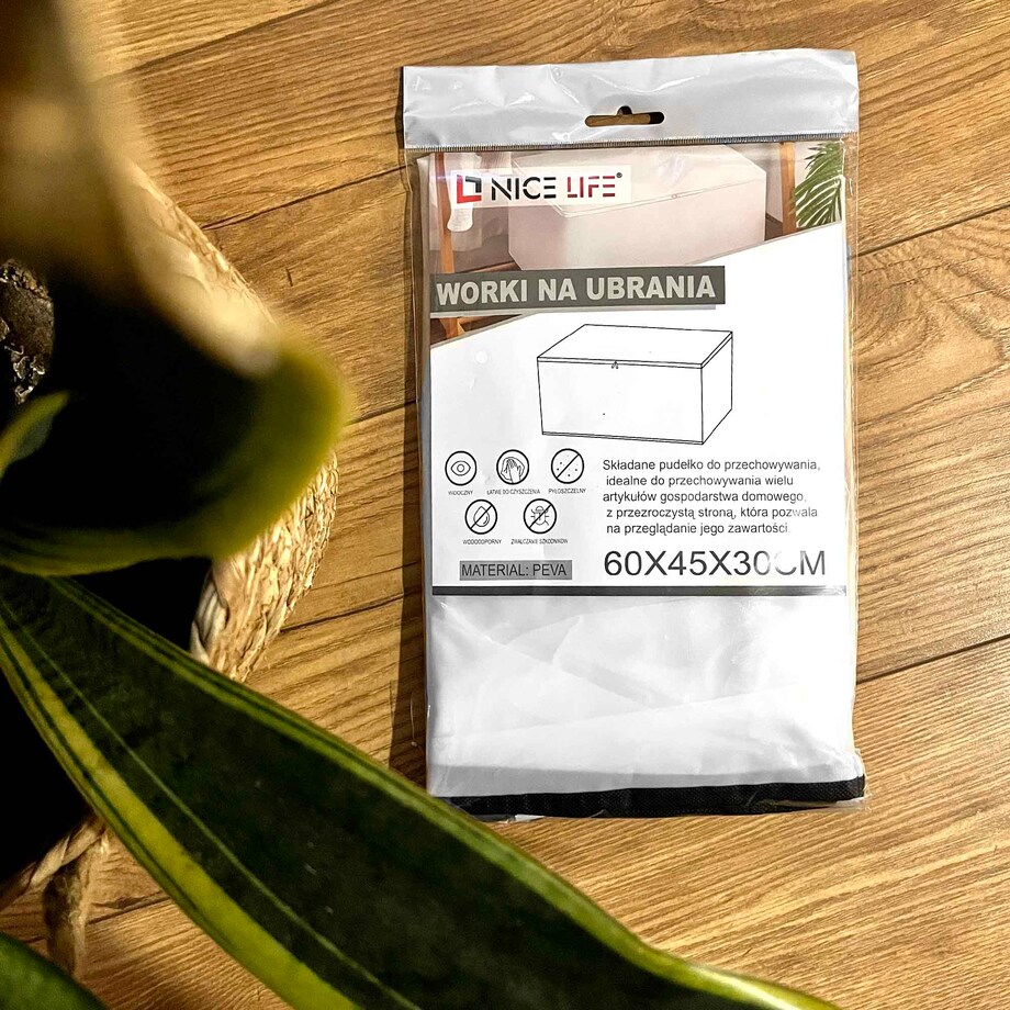 Pokrowiec Worek Do Przechowywania Ubrań Pościeli Zamykany 60X45X30 Cm