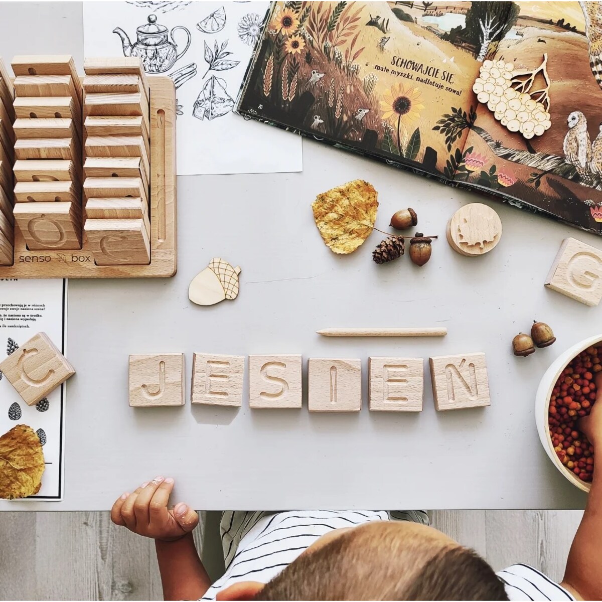 Drewniany alfabet polski Montessori