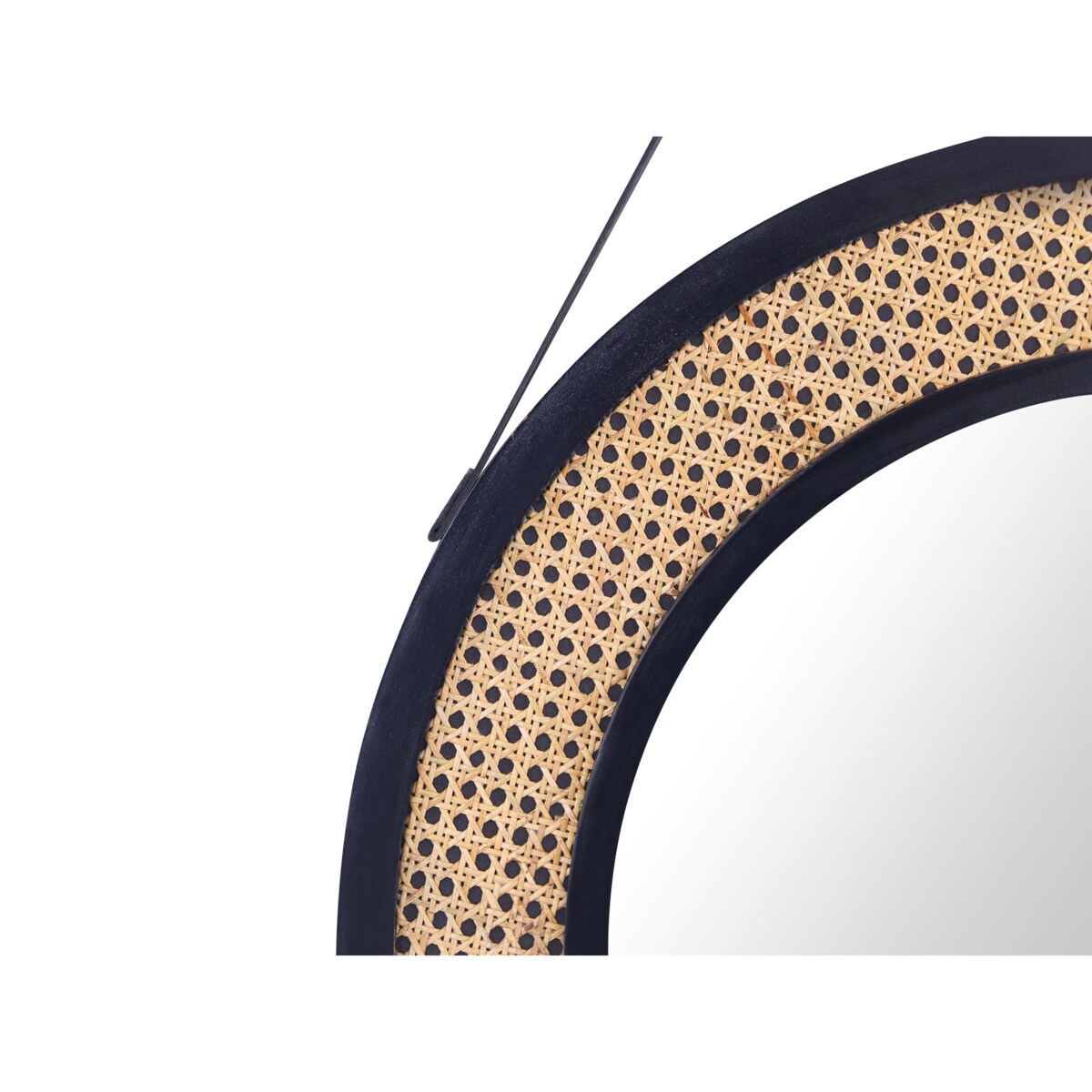 Rattanowe okrągłe lustro ścienne na pasku ø 70 cm jasne CAMBRAI