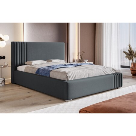 Łóżko z pojemnikiem 120x200 BEN 13 - grafitowy