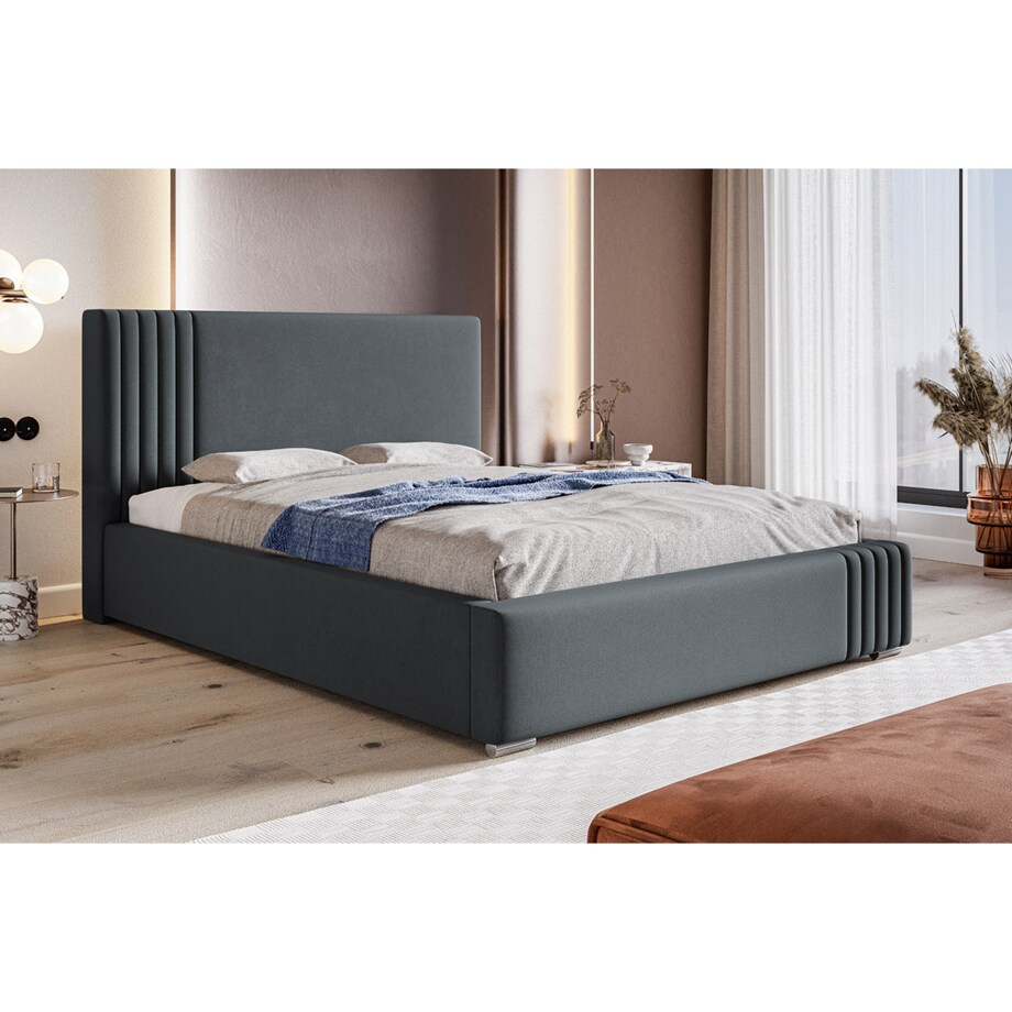 Łóżko z pojemnikiem 120x200 BEN 13 - grafitowy