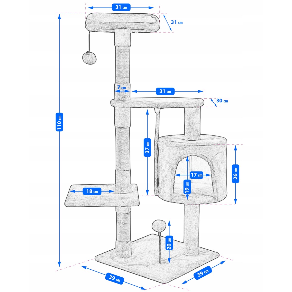 DRAPAK DLA KOTA WIEŻA LEGOWISKO DOMEK ZABAWKA