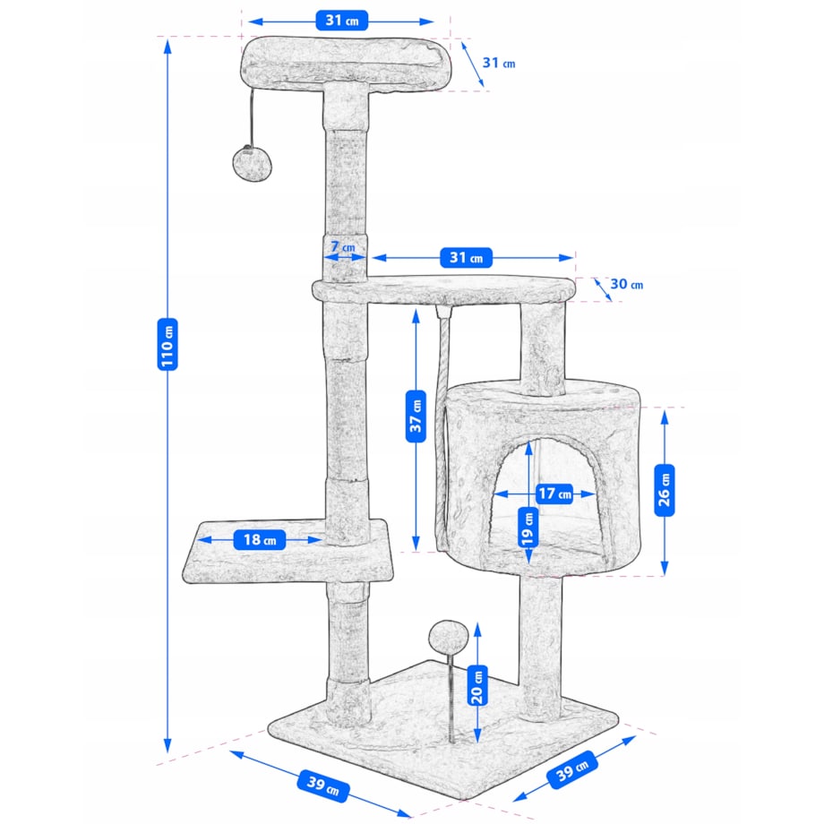 DRAPAK DLA KOTA WIEŻA LEGOWISKO DOMEK ZABAWKA
