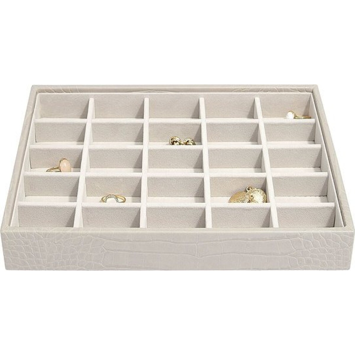 Szkatułka na biżuterię Stackers Croc 25 komorowa classic putty