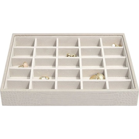 Szkatułka na biżuterię Stackers Croc 25 komorowa classic putty
