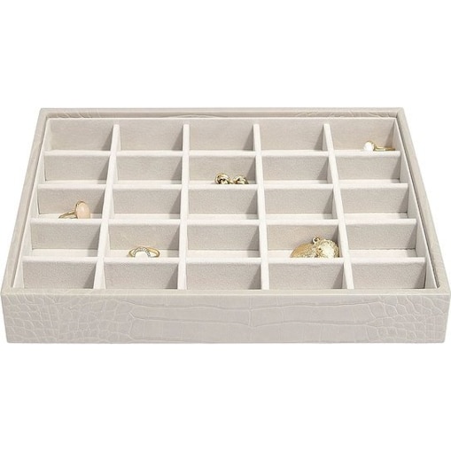 Szkatułka na biżuterię Stackers Croc 25 komorowa classic putty