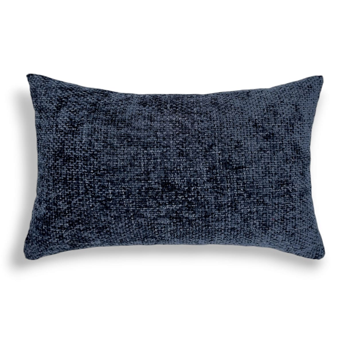 Granatowa poduszka dekoracyjna z tkaniny szenilowej 55x35 Cyntia