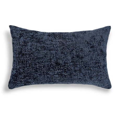 Granatowa poduszka dekoracyjna z tkaniny szenilowej 55x35 Cyntia