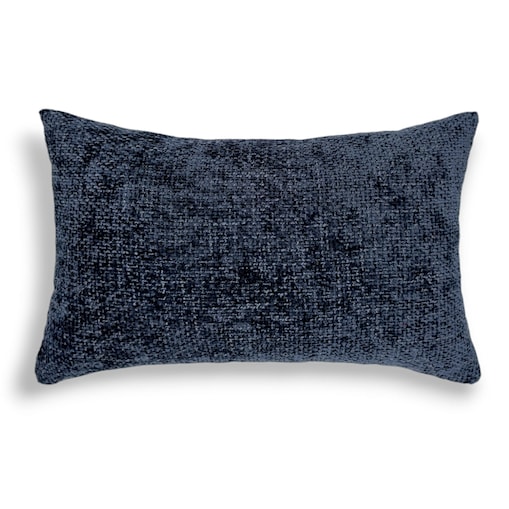 Granatowa poduszka dekoracyjna z tkaniny szenilowej 55x35 Cyntia