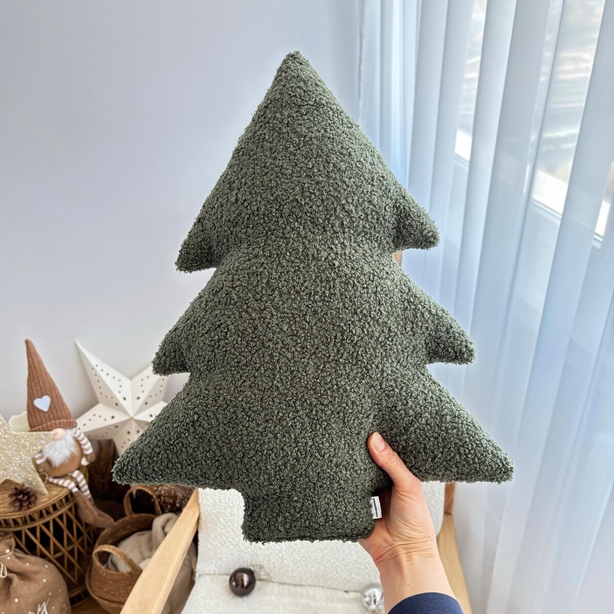 Poduszka Choinka boucle zielona