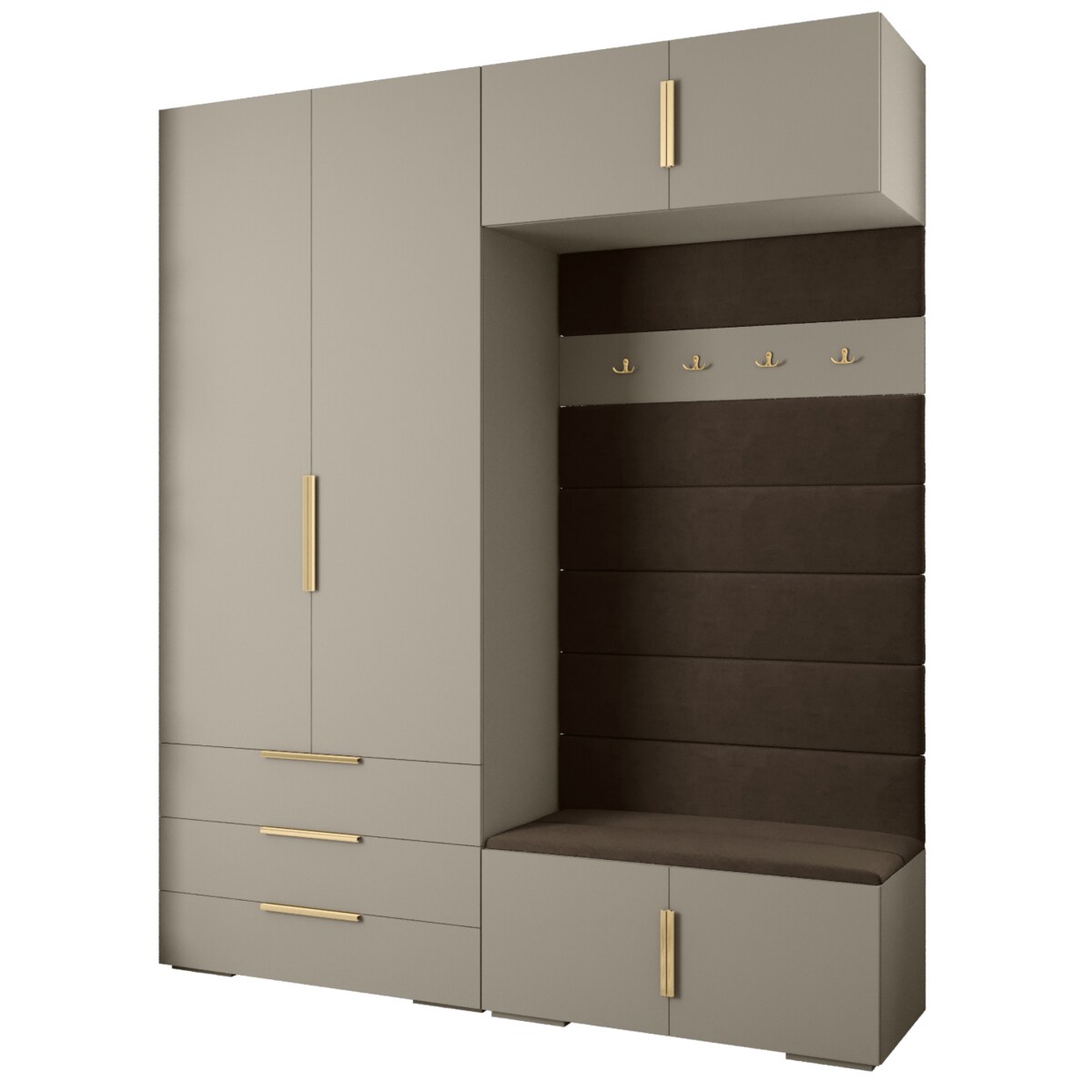 Garderoba do przedpokoju INOVA 1 Z12 kaszmir+złoty+manila04