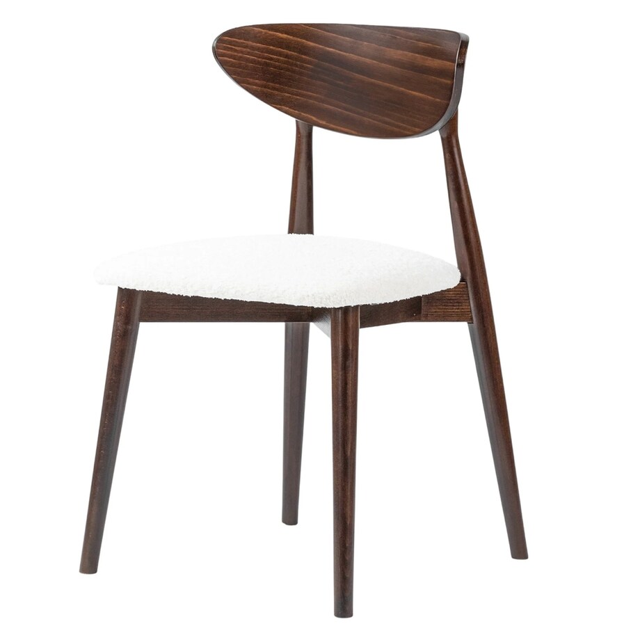 Krzesło drewniane do jadalni 80x45x45 cm białe/orzech OLBIA-III