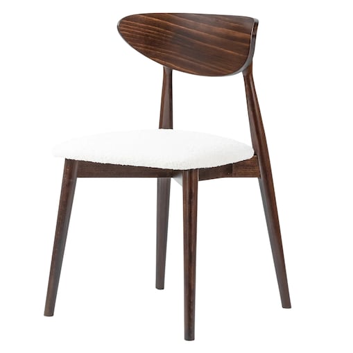 Krzesło drewniane do jadalni 80x45x45 cm białe/orzech OLBIA-III