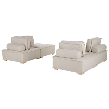 Modułowy komplet wypoczynkowy 4-osobowy beżowy TIBRO