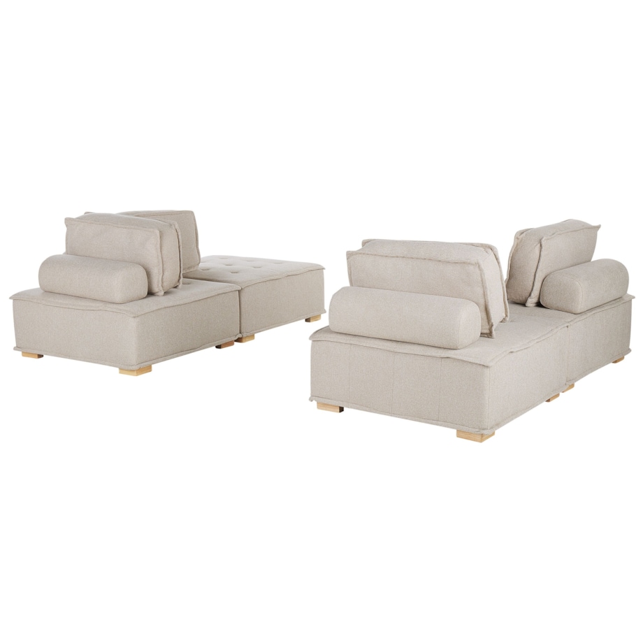 Modułowy komplet wypoczynkowy 4-osobowy beżowy TIBRO