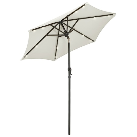 vidaXL Parasol ogrodowy z LED, piaskowy, 200x211 cm, aluminium