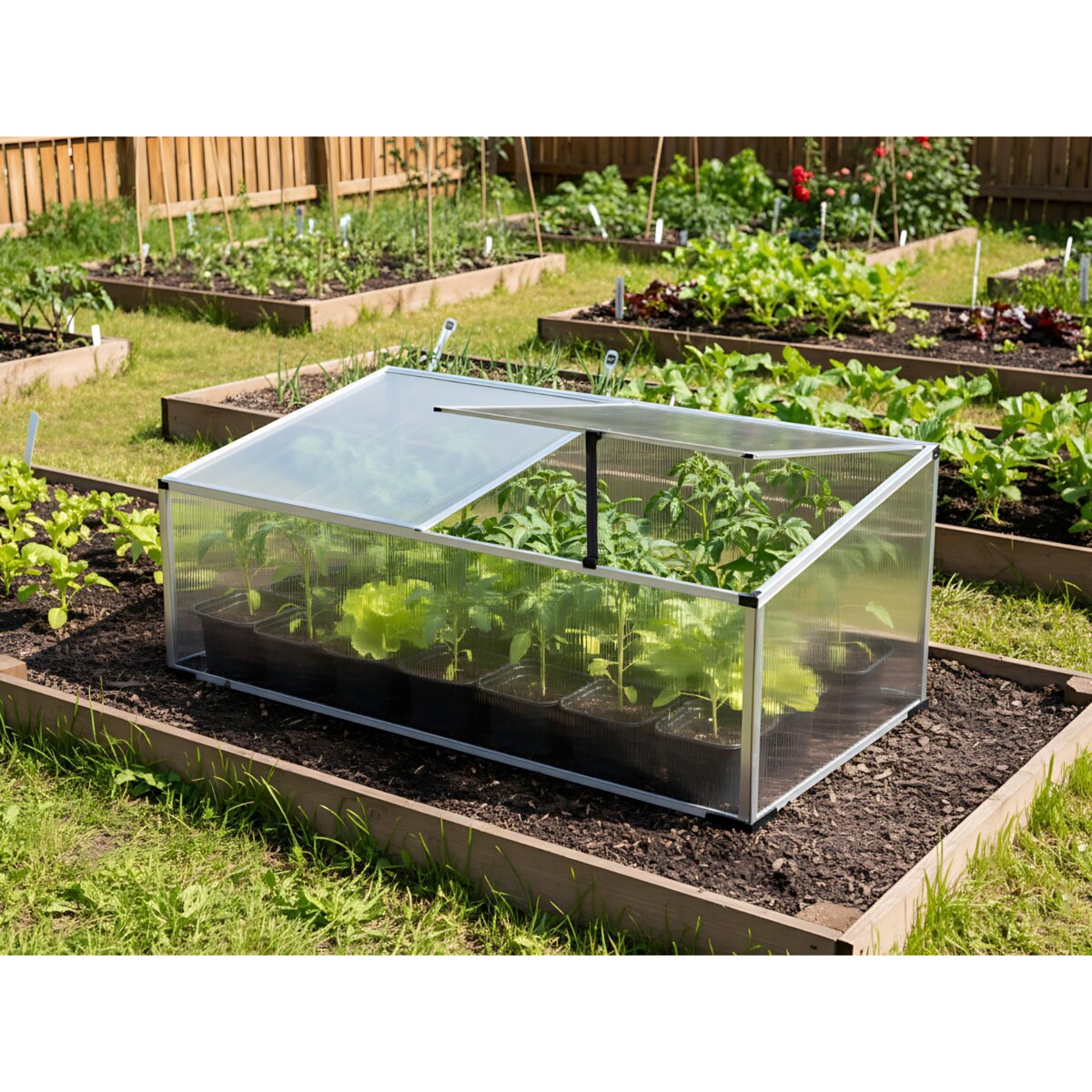 Szklarnia ogrodowa SERIFOS Srebrny 61 cm