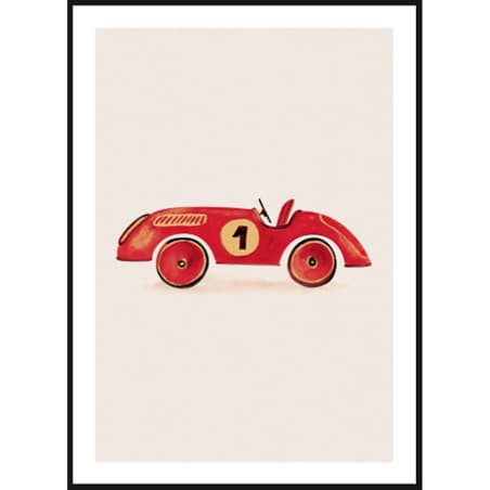Poster Story, Plakat, Obraz - Czerwony Samochód Wyścigowy, wymiary 50 x 70 cm