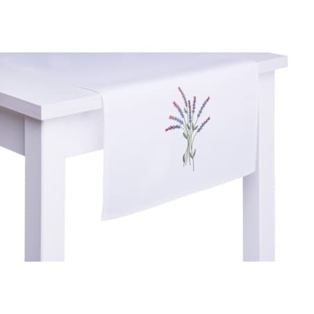 Konsimo LAVANDI Bieżnik plamoodporny, biały/zielony/czerwony/fioletowy