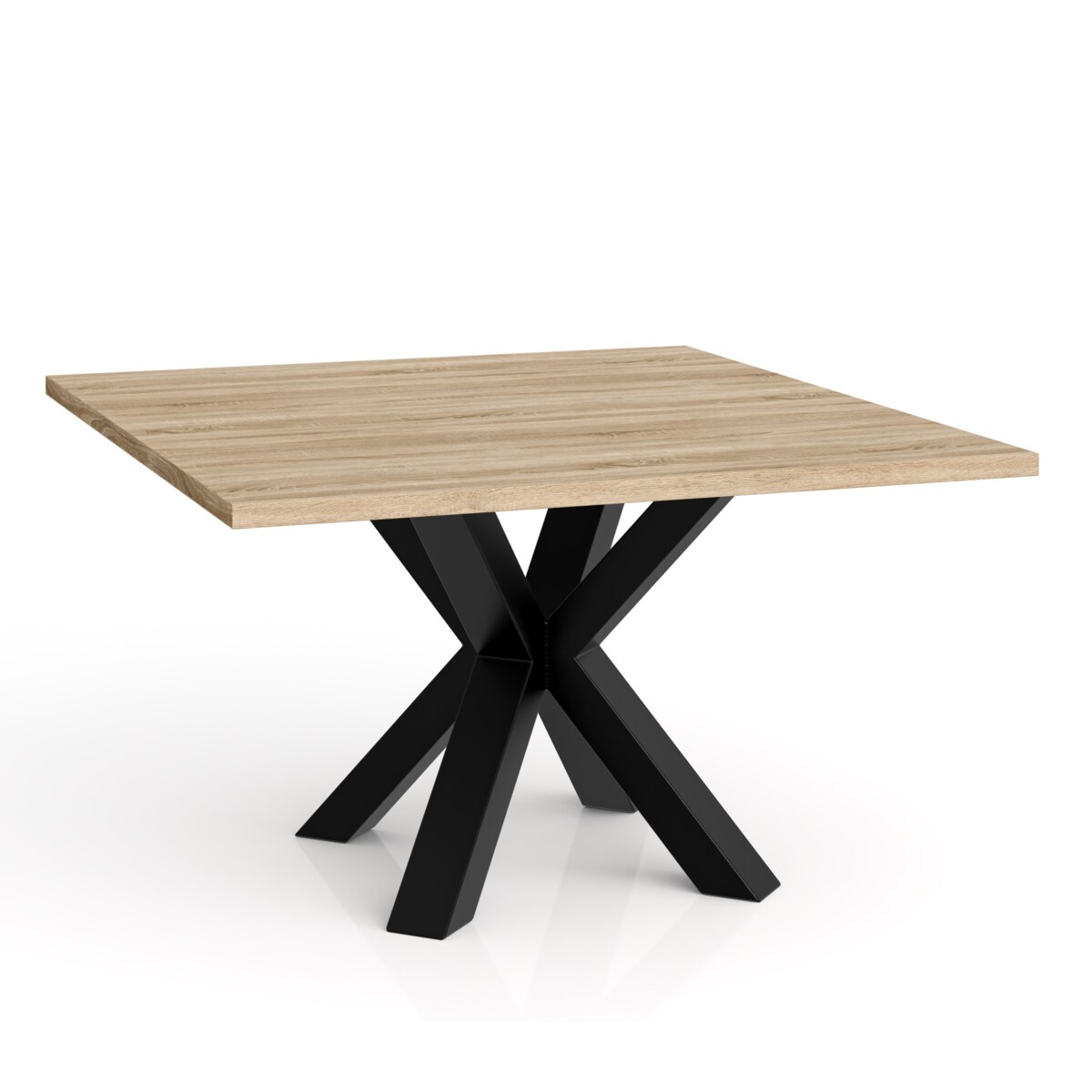 Stolik kawowy NEO kwadratowy 60x60 z metalową podstawą- dąb sonoma