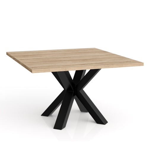 Stolik kawowy NEO kwadratowy 60x60 z metalową podstawą- dąb sonoma