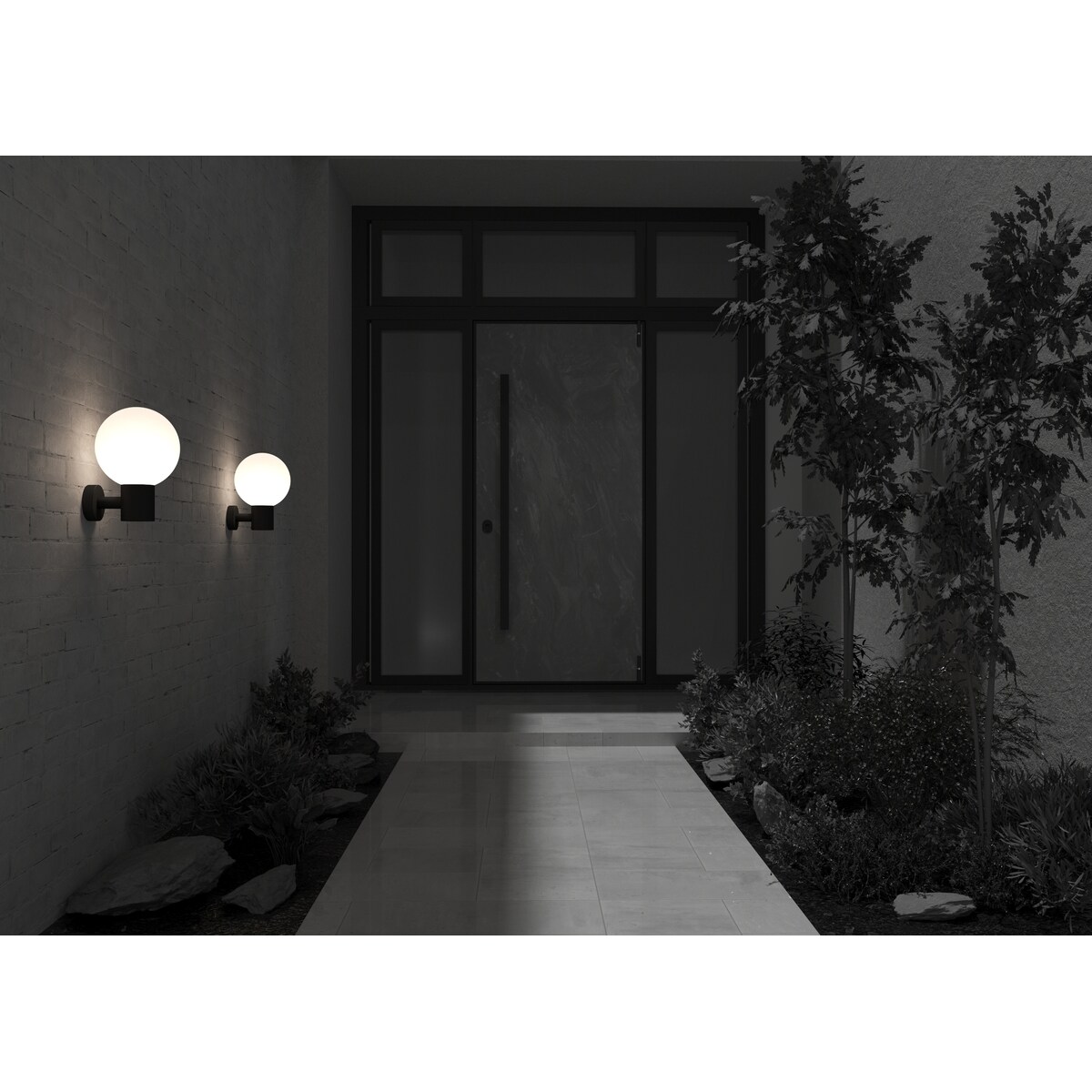 Zewnętrzna lampa ścienna Bold O598WL-01B Maytoni kula IP54 czarny