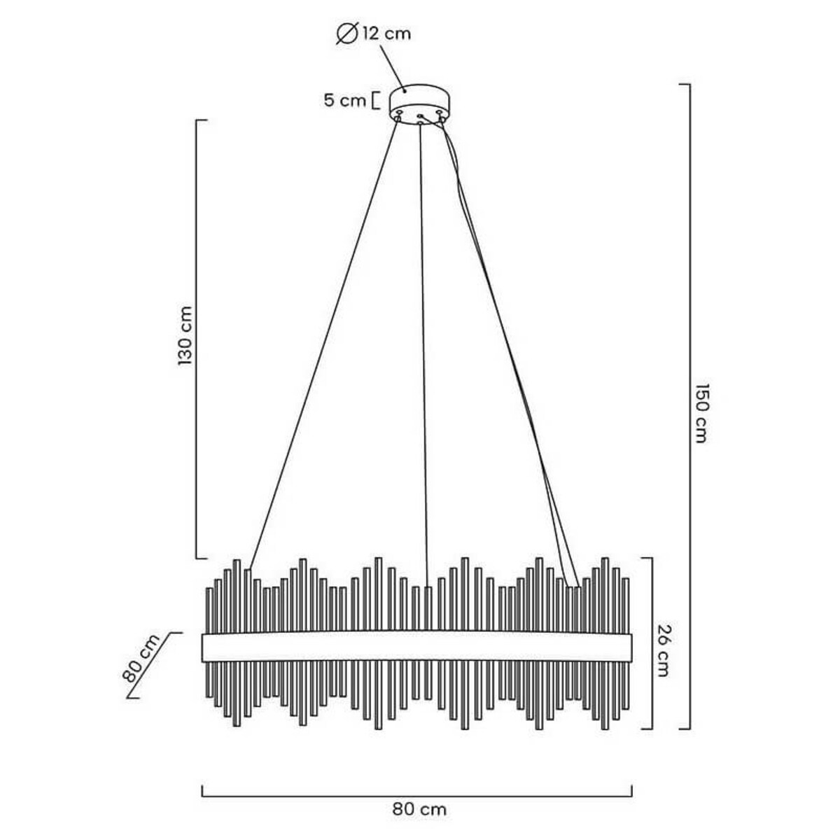 MOOSEE lampa wisząca FLORENS 80 złota