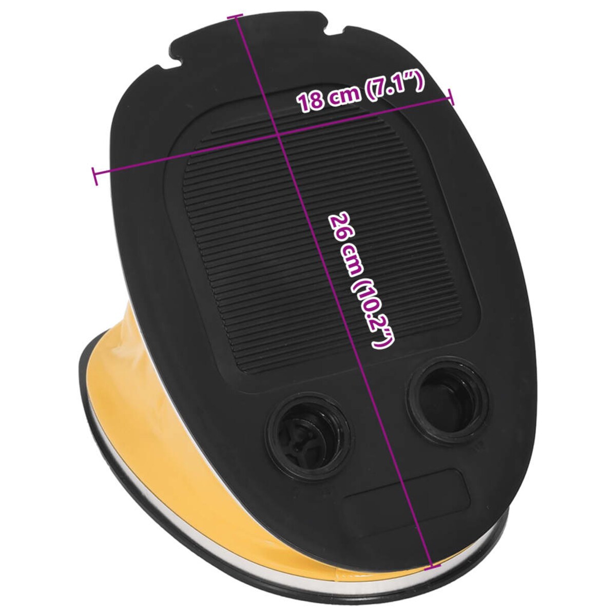 vidaXL Pompka nożna, 26x18 cm, PP i PE, szaro-żółta