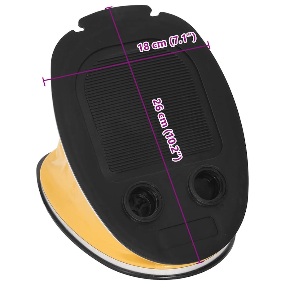 vidaXL Pompka nożna, 26x18 cm, PP i PE, szaro-żółta