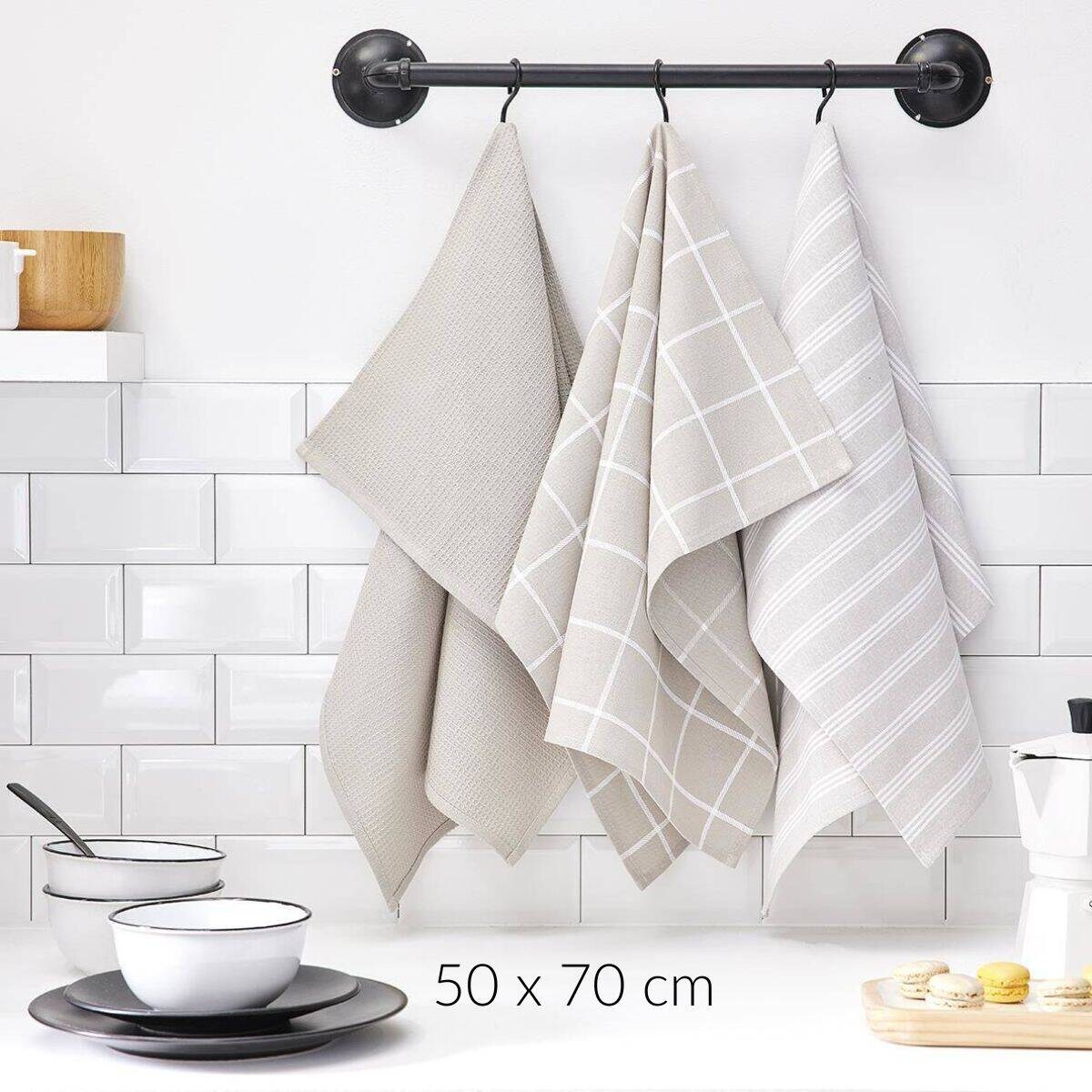 Ściereczki kuchenne bawełniane Uni, 3 sztuki, 50 x 70 cm