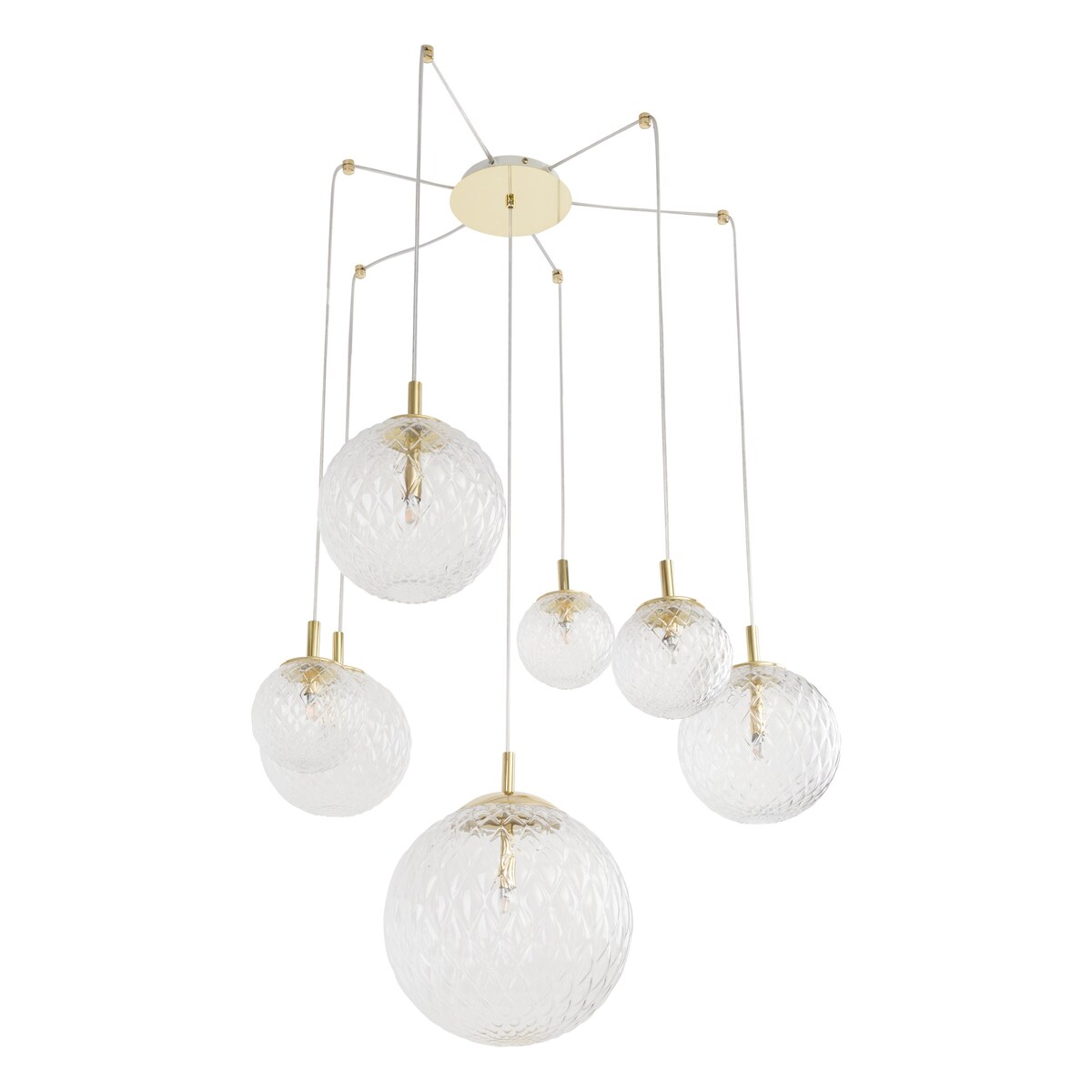 Lampa wisząca nad stół CADIX 4608 TK Lighting okrągła szklana złota