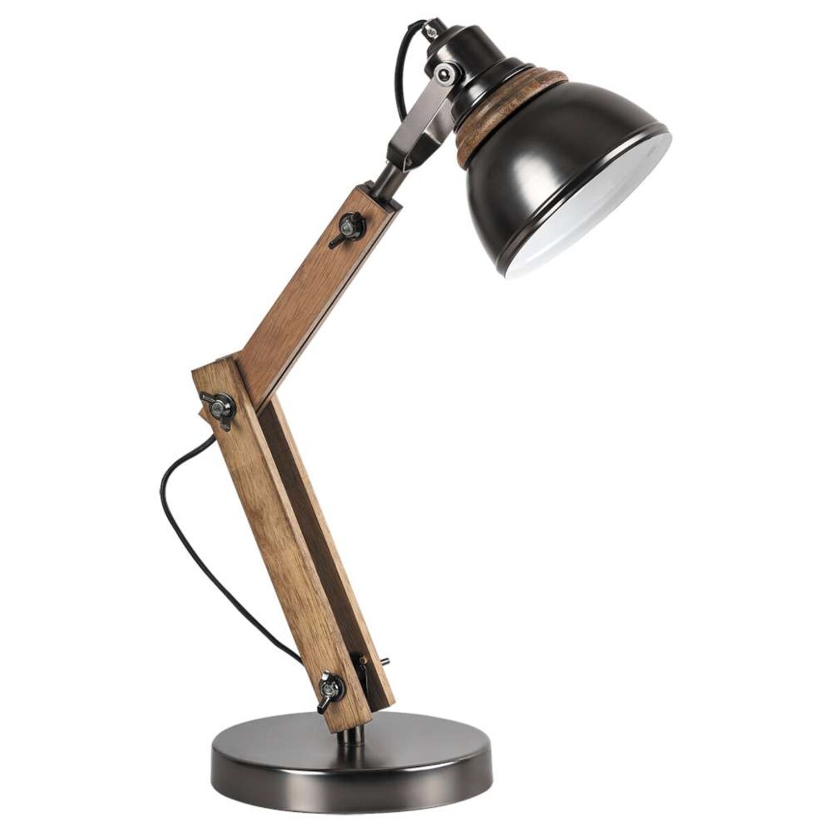 Stojąca LAMPA stołowa AKSEL 4199 Rabalux nocna LAMPKA do sypialni vintage drewno grafitowa