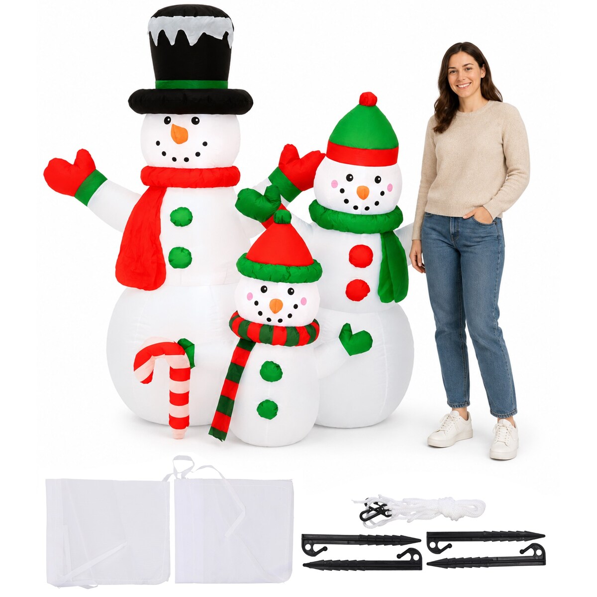 BAŁWAN nadmuchiwany ŚWIECĄCY DUŻY pompowany LED 153 cm dmuchaniec JUMIhome