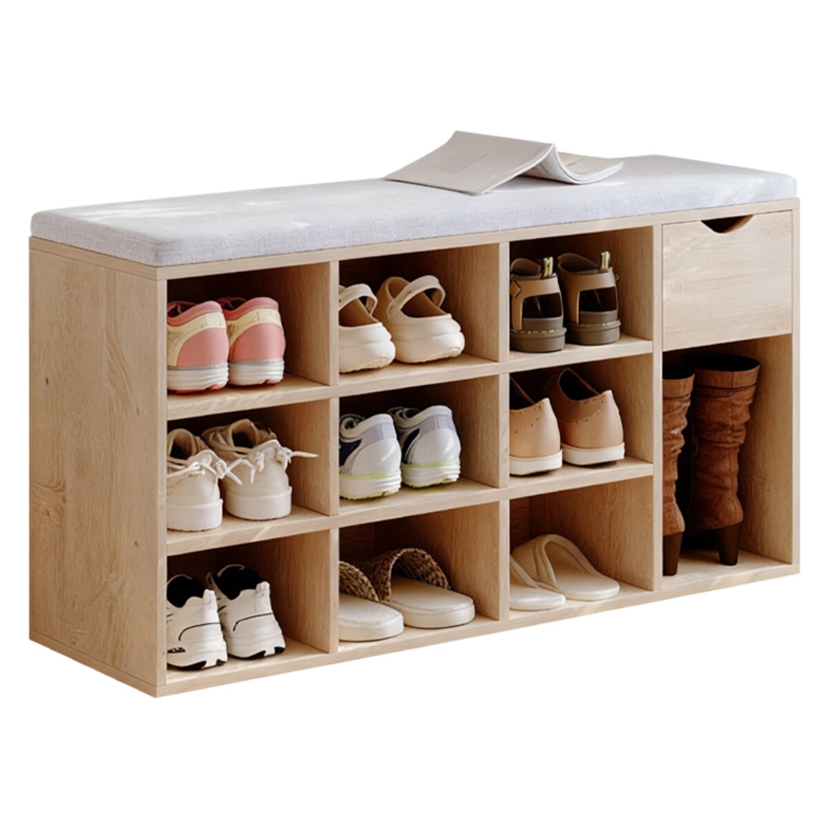 Szafka na buty z siedziskiem loft sonoma ławka przedpokój z szufladą 100 cm