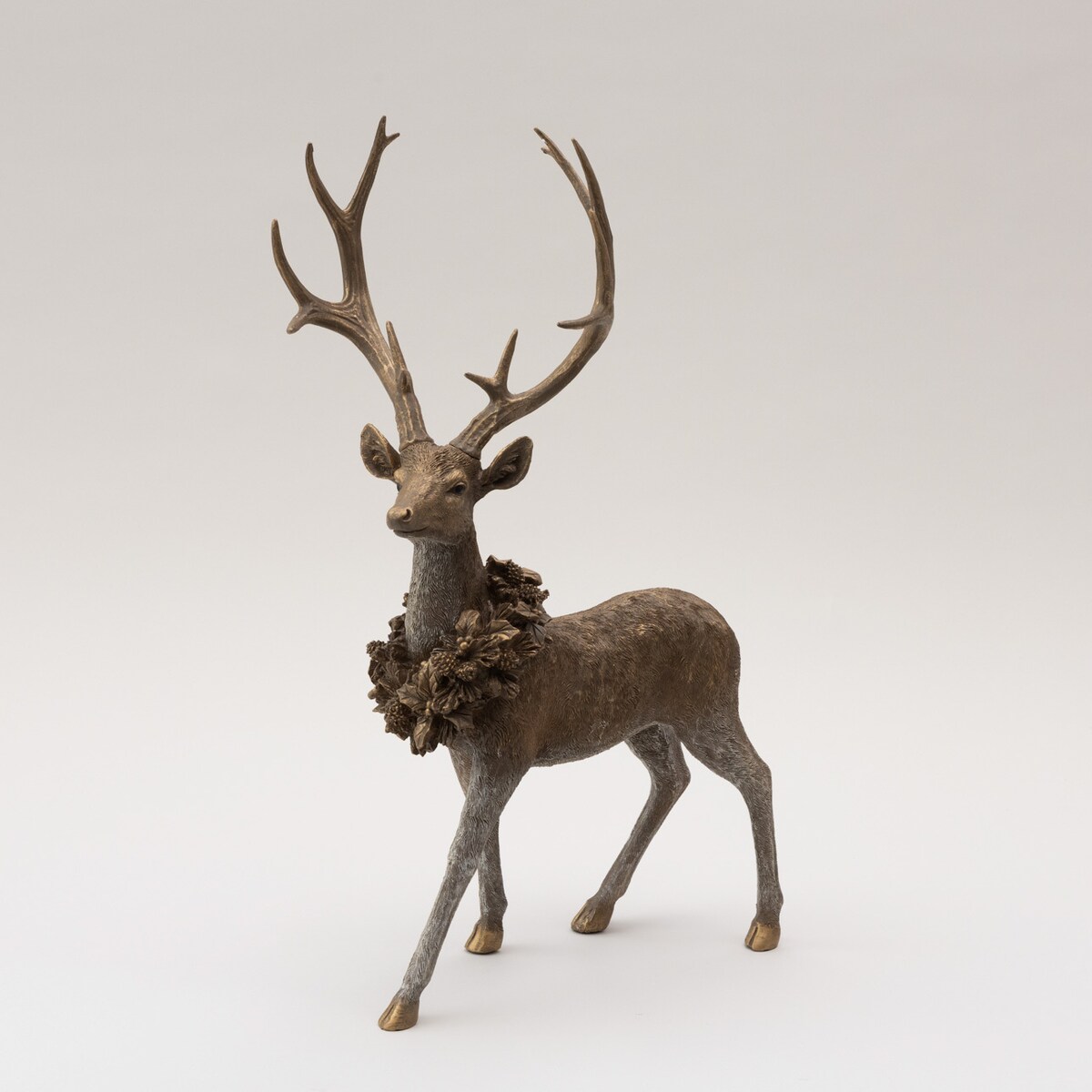 Figurka Noble Stag 72 cm boże narodzenie, święta, świąteczne, brązowy, 45x29x72 cm