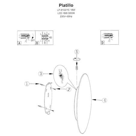 Plafon Light Prestige Platillo czarny LED CCT 3000K/4000K/6000K (regulowana) 1 szt.