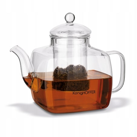 DZBANEK Z ZAPARZACZEM szklanym sitko imbryk czajnik na zioła herbatę 1,2 L