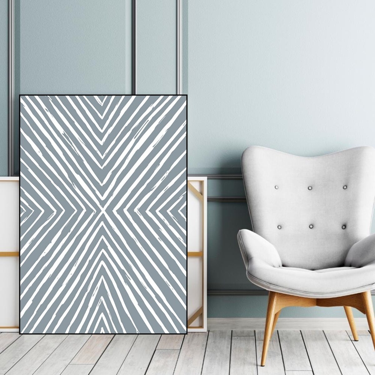 plakat blue lines 70x100 cm