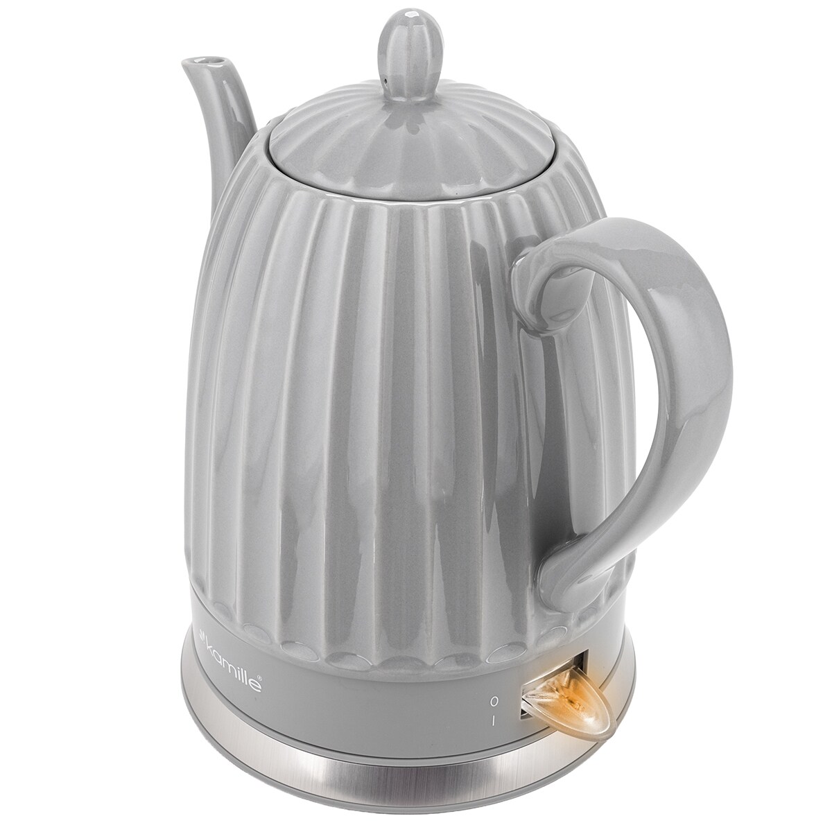 Czajnik elektryczny bezprzewodowy ceramiczny 1.5L szary KAMILLE