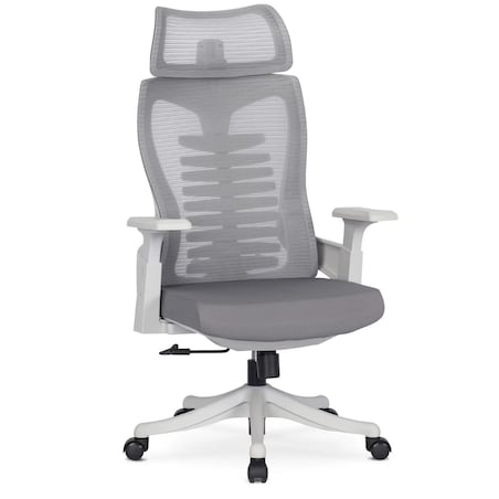 Biurowe Krzesło Obrotowe Ergonomiczne Fotel Tapicerowany Szary CARET 2