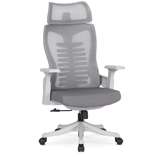 Biurowe Krzesło Obrotowe Ergonomiczne Fotel Tapicerowany Szary CARET 2