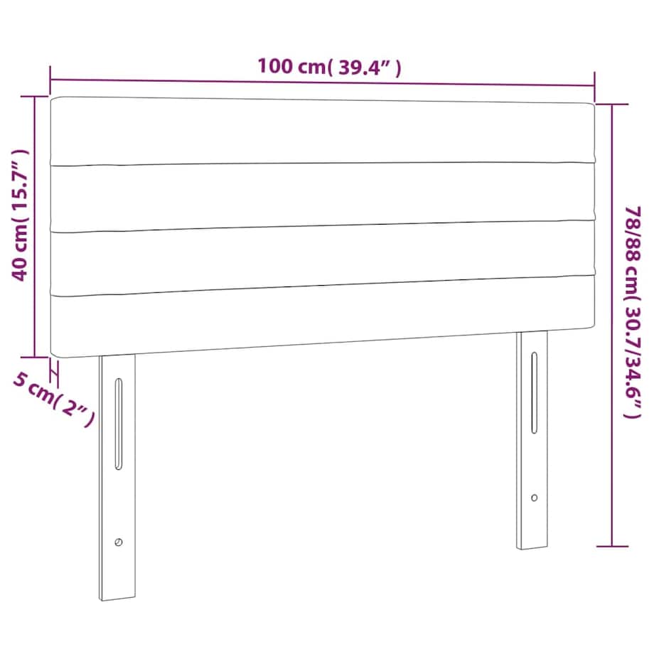 vidaXL Zagłówek do łóżka, taupe, 100x5x78/88 cm, tkanina
