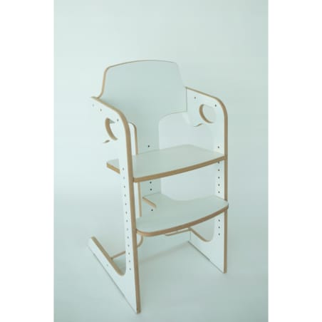 Krzesełko do karmienia DREWNIANE białe do jadalni REGULOWANE CERTYFIKOWANE