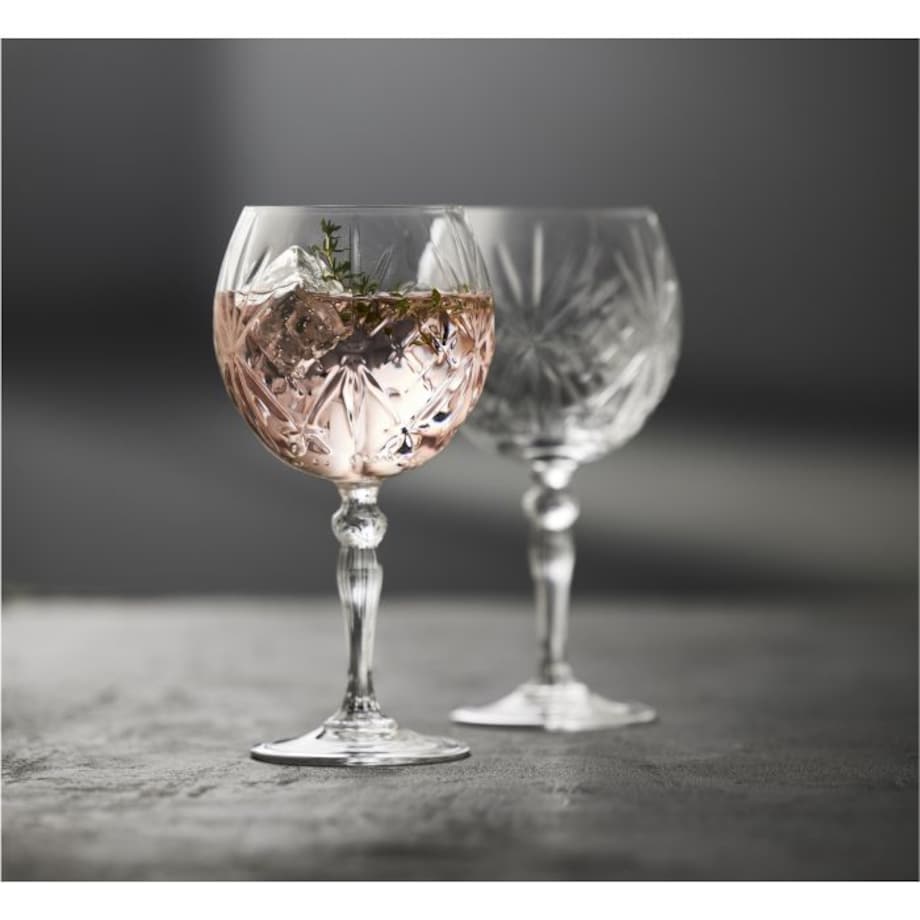 Kieliszki do ginu ze szkła kryształowego Melodia 650 ml 4 sztuki 33654