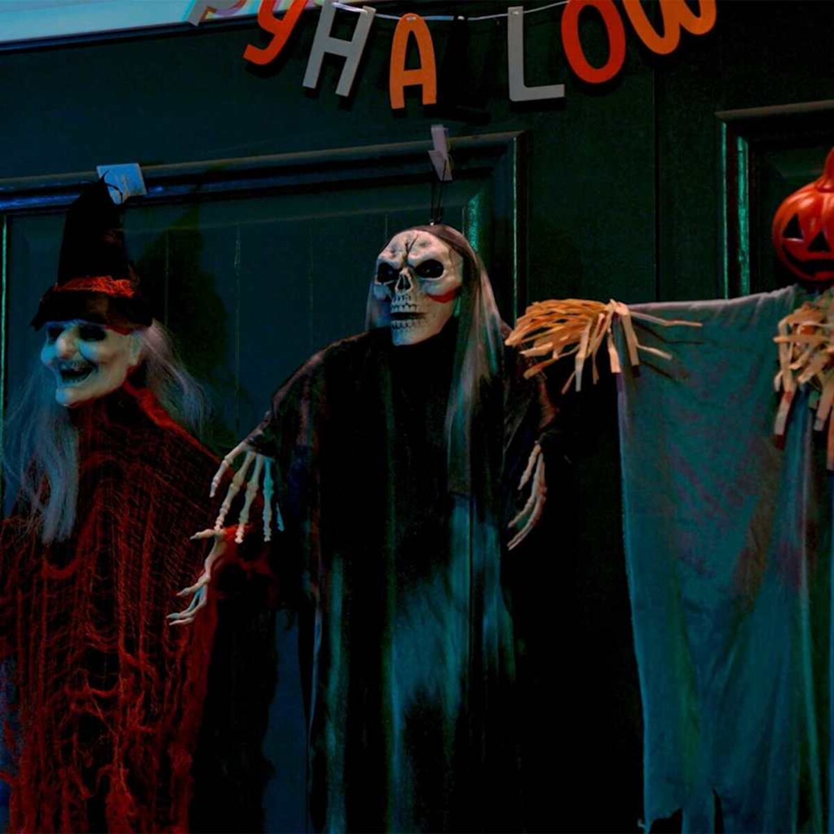 vidaXL Zawieszany Duch Halloween 3 pcs Wielokolorowe 61 x 97 cm